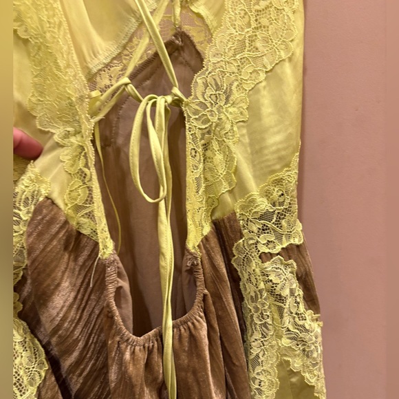 Free People Intimately Let's Get Away Maxi In Chartreuse Combo Women’s Large - Picture 7 of 11